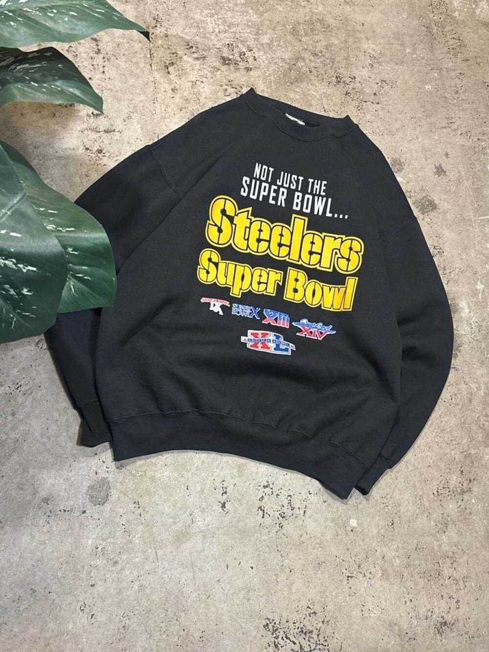Lee NFL Pittsburgh Steelers Super Bowl Crewneck Sweatshirt Size L Black